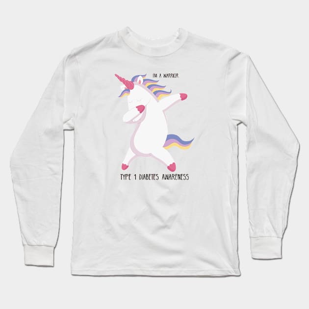 Unicorn Type One Diabetes Awareness Long Sleeve T-Shirt by Teesmooth